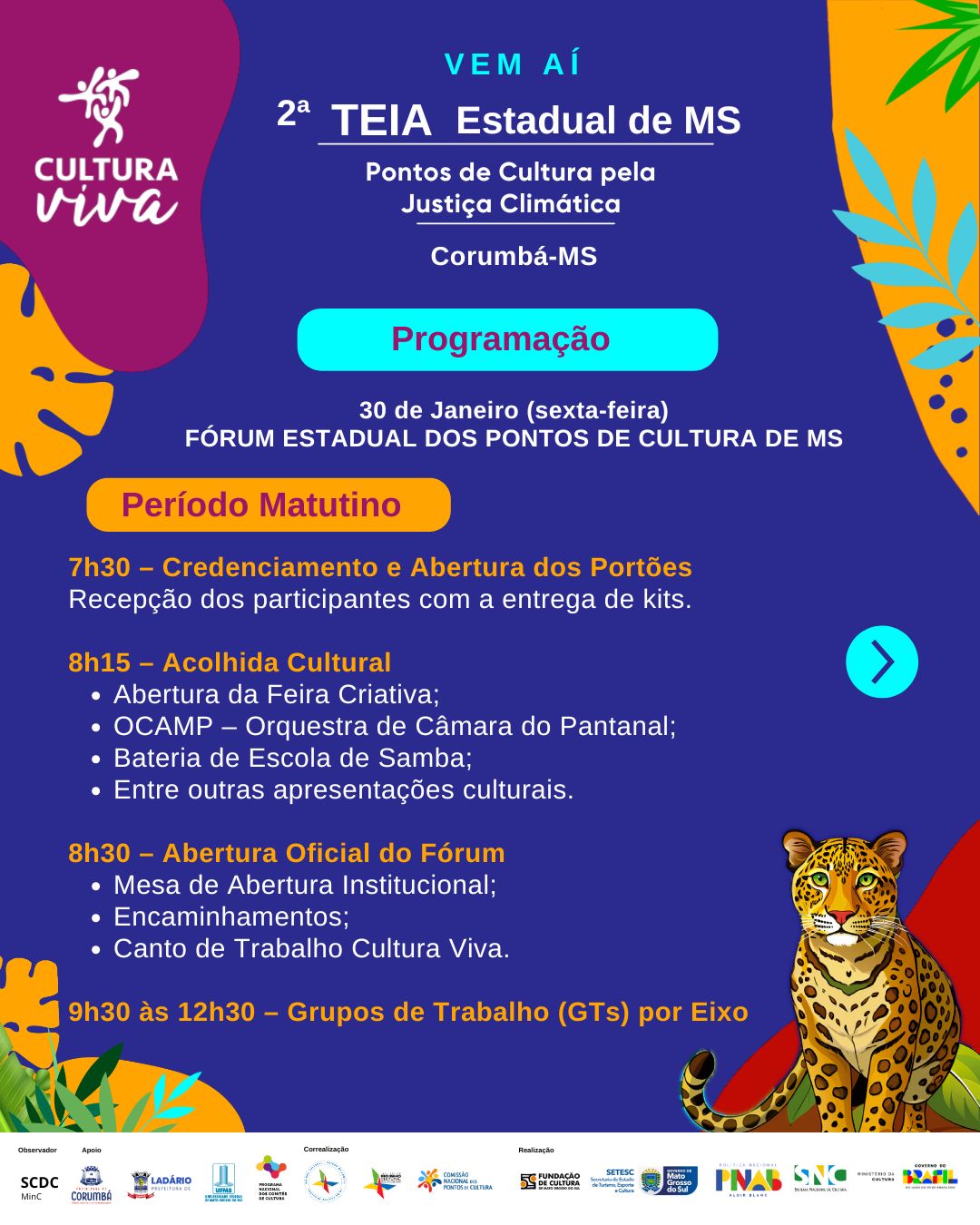 F&oacute;rum Estadual dos Pontos de Cultura e Teia Estadual de MS debatem justi&ccedil;a clim&aacute;tica em Corumb&aacute;
