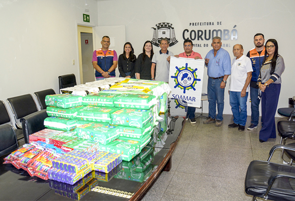 Prefeitura de Corumb&aacute; recebe kits de higiene para fam&iacute;lias afetadas pela chuva