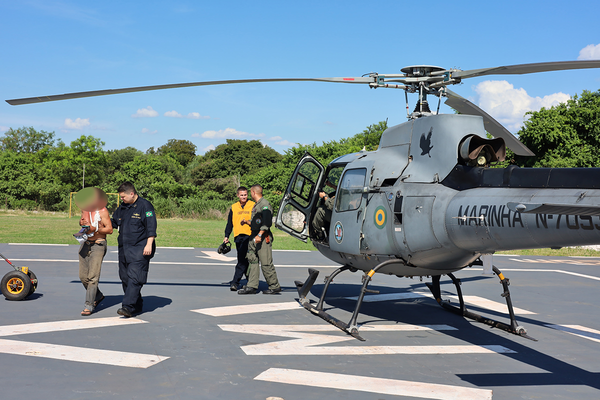 Marinha do Brasil realiza resgates a&eacute;reos de dois pacientes em situa&ccedil;&atilde;o de emerg&ecirc;ncia no Pantanal sul-mato-grossense