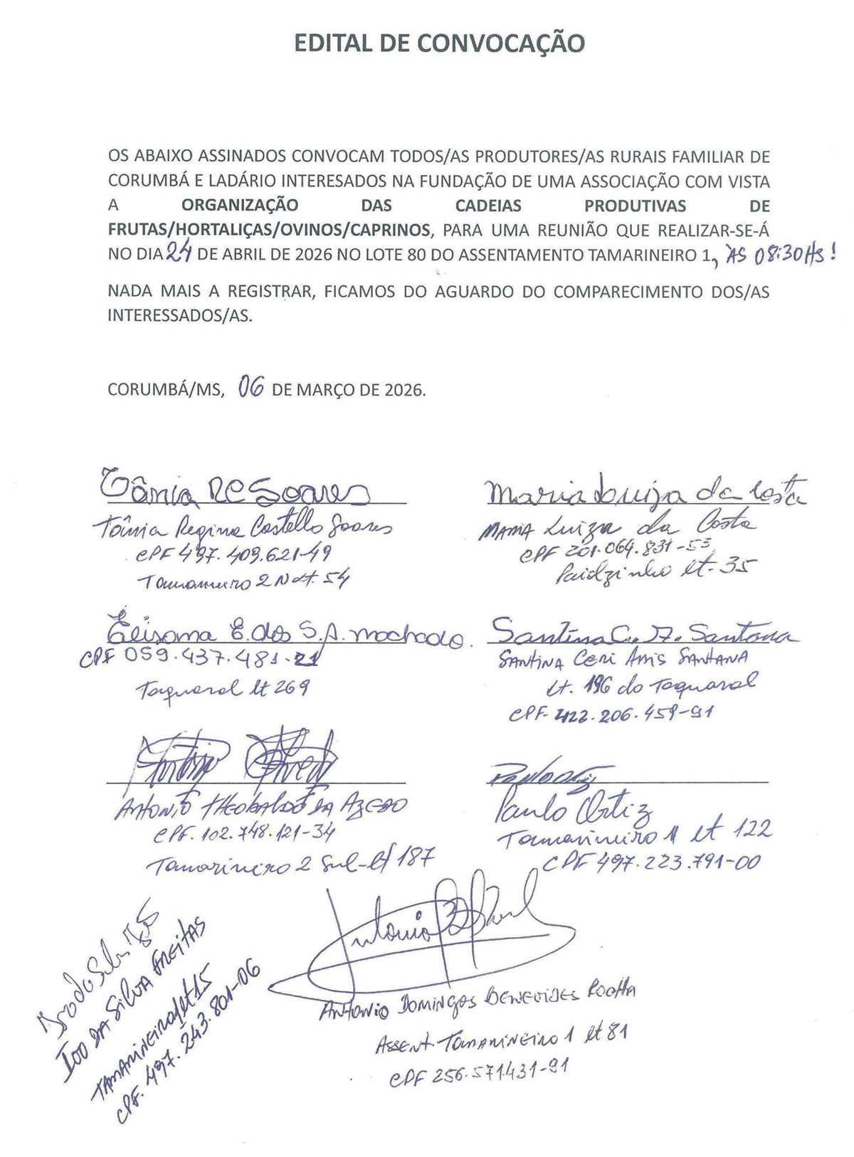 EDITAL DE CONVOCA&Ccedil;&Atilde;O 