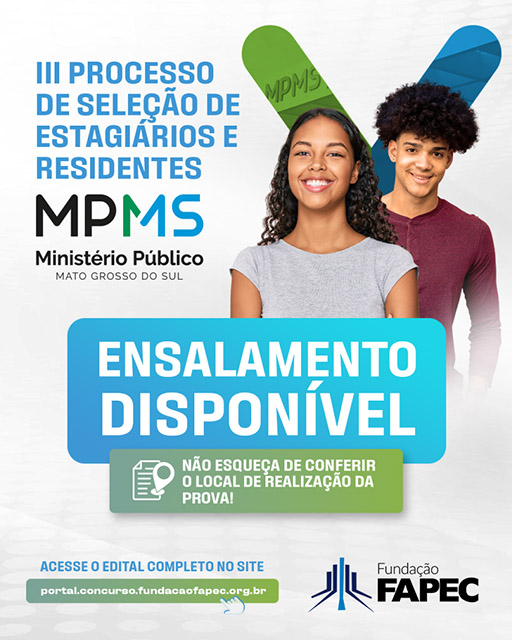 Provas do Processo Seletivo para Estagi&aacute;rios e Residentes do MPMS acontecem no dia 12 de abril