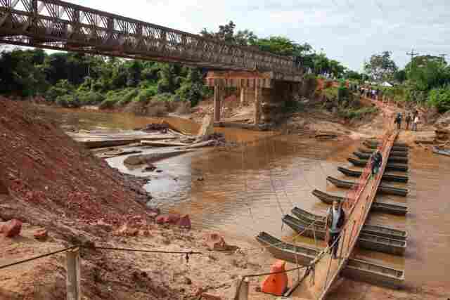 Governo de MS apoia obra emergencial e vai construir nova ponte de concreto sobre Rio do Peixe