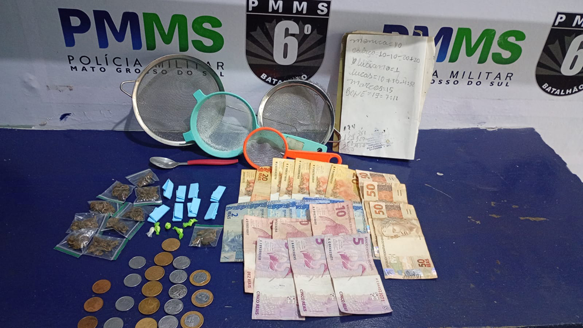 Homem &eacute; detido pela PM tr&aacute;fico de drogas no Centro de Corumb&aacute;