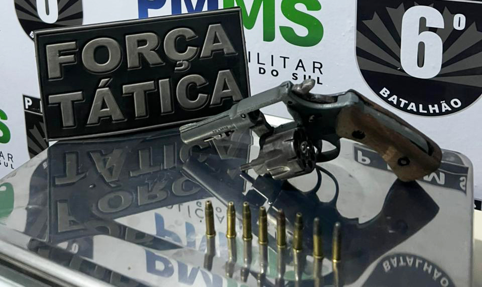 Ap&oacute;s tentativa de fuga, homem &eacute; detido por porte ilegal de arma de fogo em Corumb&aacute;