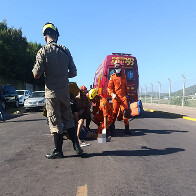 Ciclista sofre fratura exposta ap&oacute;s ser atropelado por motociclista em Corumb&aacute;