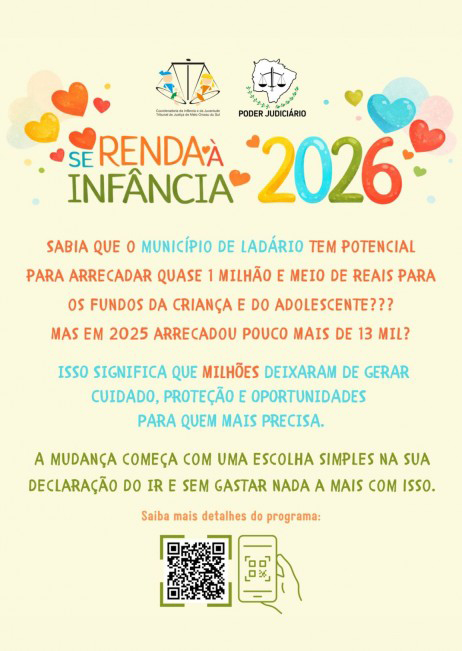 Corumb&aacute; e Lad&aacute;rio podem destinar milh&otilde;es do IR em benef&iacute;cio de crian&ccedil;as e adolescentes 