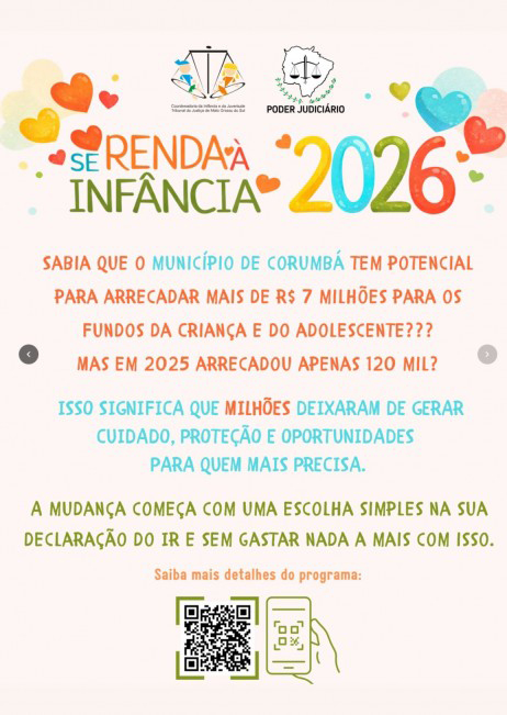 Corumb&aacute; e Lad&aacute;rio podem destinar milh&otilde;es do IR em benef&iacute;cio de crian&ccedil;as e adolescentes 