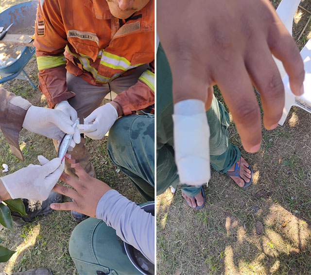 Bombeiros da Base Avançada do Amolar realizam salvamento de pescador ferido com anzol no Pantanal