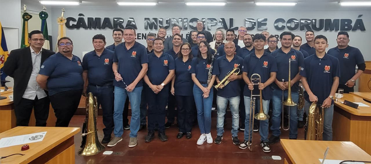 Ato na C&acirc;mara destaca contribui&ccedil;&atilde;o da Banda Manoel Flor&ecirc;ncio &agrave; cultura corumbaense