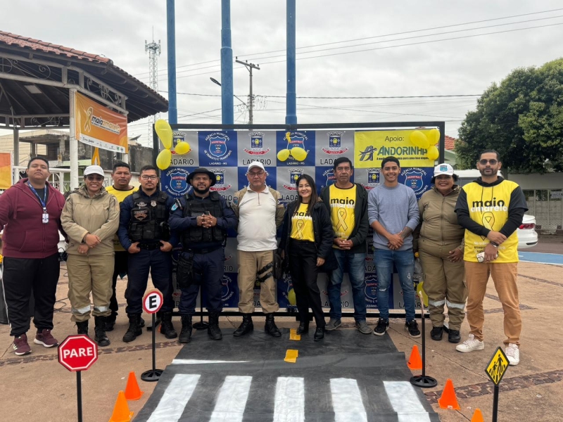 Maio Amarelo: passeio cicl&iacute;stico re&uacute;ne fam&iacute;lias e promove conscientiza&ccedil;&atilde;o no tr&acirc;nsito em Lad&aacute;rio