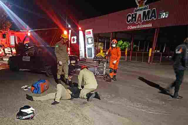 Motociclista fica ferido ap&oacute;s sofrer queda na Avenida Rio Branco em Corumb&aacute;