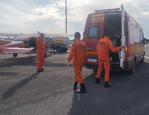 Bombeiros realizam resgate aéreo de mulher na região remota do Paiaguás com quadro de diabetes avançado