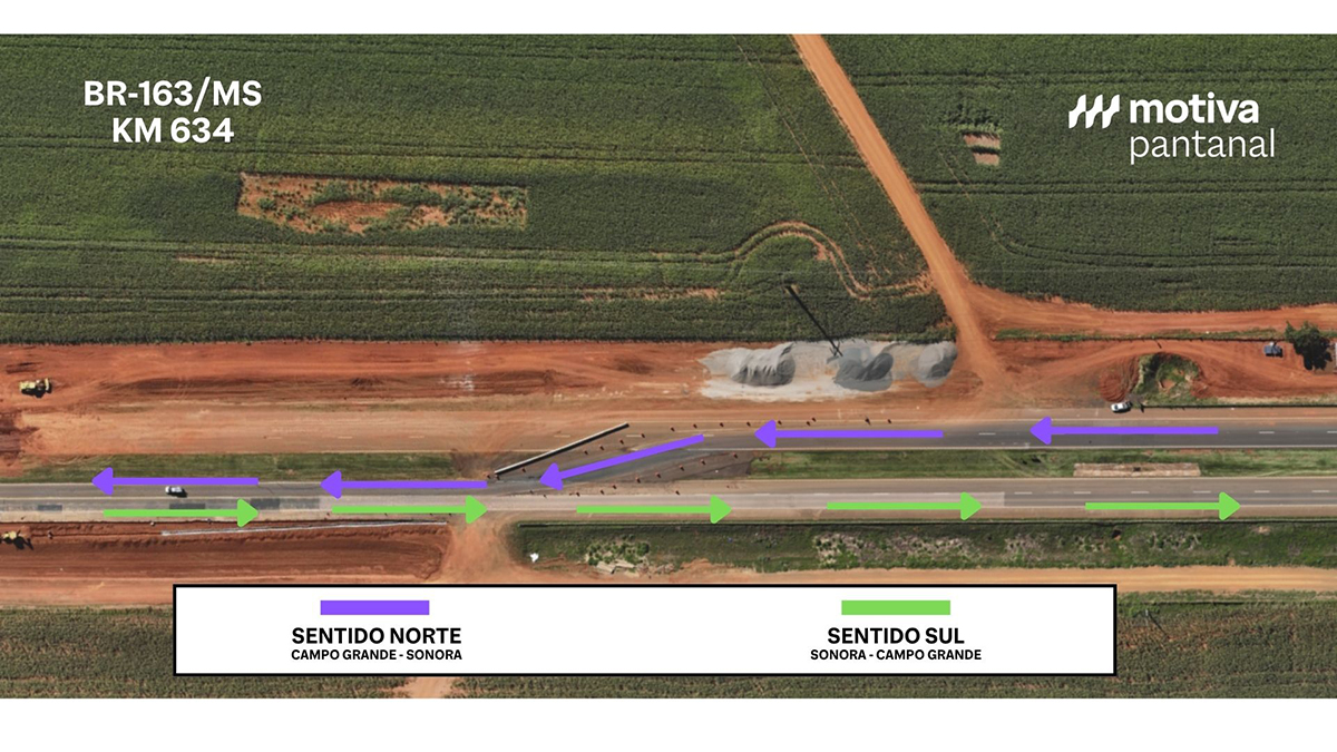 Obras do primeiro Ponto de Parada e Descanso alteram temporariamente tr&aacute;fego na BR-163/MS