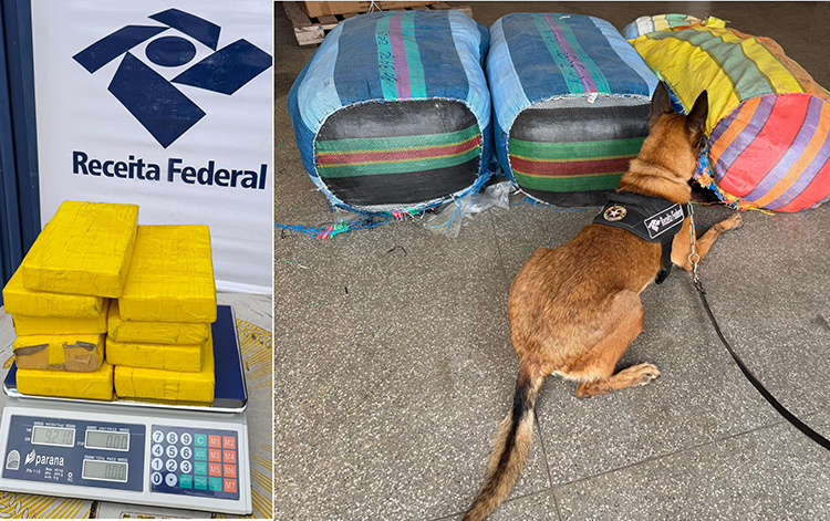 Receita Federal localiza 9 Kg de cocaína em fardos de vestuários em Corumbá