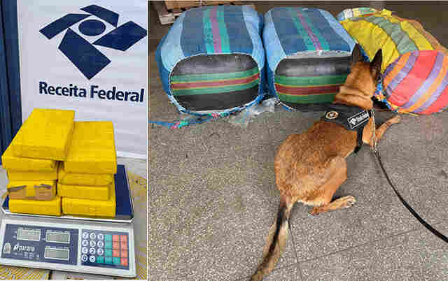 Receita Federal localiza 9 Kg de coca&iacute;na em fardos de vestu&aacute;rios em Corumb&aacute;