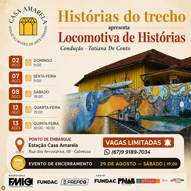 Locomotiva de Hist&oacute;rias convida p&uacute;blico a percorrer mem&oacute;rias da antiga ferrovia Noroeste