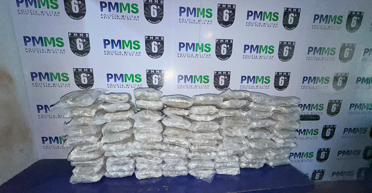 PM apreende mais de 45 quilos de skunk e prende homem por tráfico de drogas na BR-262 em Corumbá