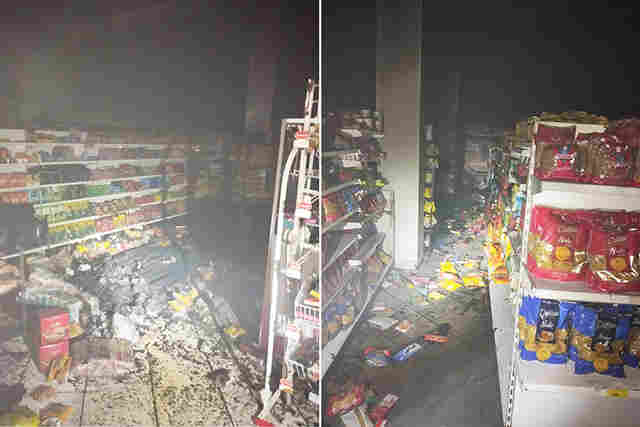 Bombeiros combatem inc&ecirc;ndio em mercado localizado no bairro Dom Bosco em Corumb&aacute;