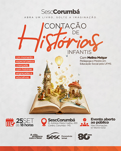 Sesc Corumb&aacute; promove conta&ccedil;&otilde;es de hist&oacute;rias em setembro com programa&ccedil;&atilde;o gratuita