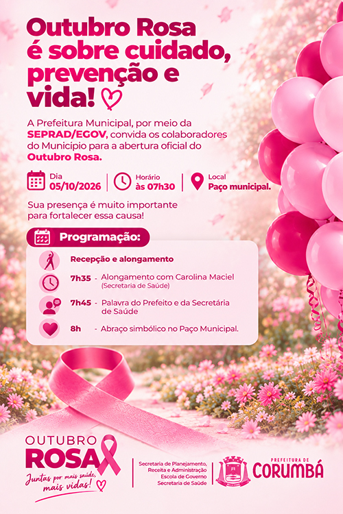 Corumb&aacute; inicia Outubro Rosa com a&ccedil;&atilde;o de conscientiza&ccedil;&atilde;o no Pa&ccedil;o Municipal