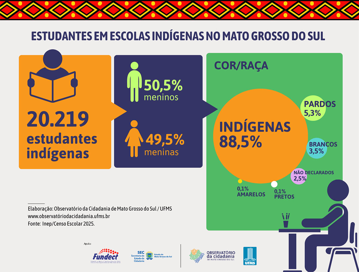 Mato Grosso do Sul tem 69 escolas ind&iacute;genas com mais de 20 mil estudantes matriculados