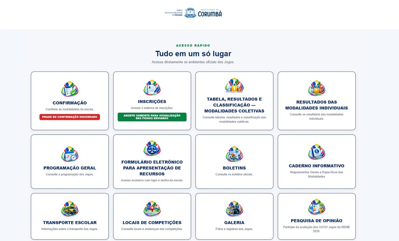 Jogos da Reme ganham site exclusivo para facilitar o acesso às informações da competição