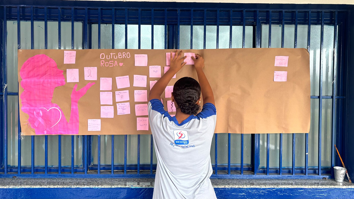 Outubro Rosa mobiliza educandos e colaboradores em ações de conscientização na Cidade Dom Bosco