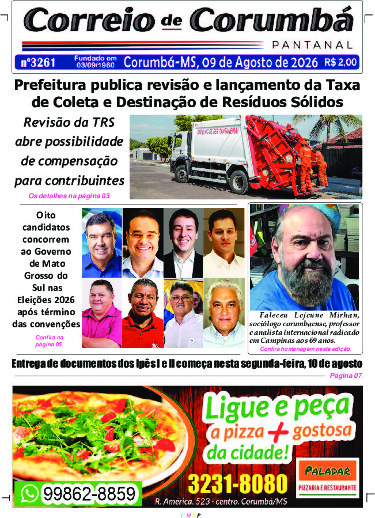 Edição Impressa Domingo, 09 de Agosto de 2026